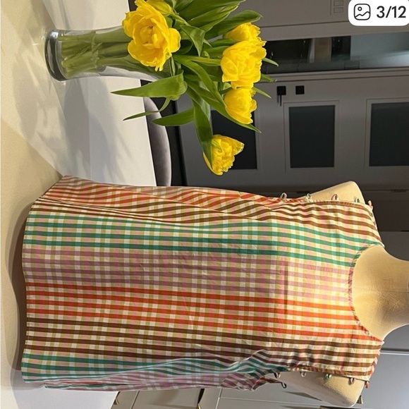 NWOT $201 Kate Spade Rainbow Plaid Top - Picture 10 of 11